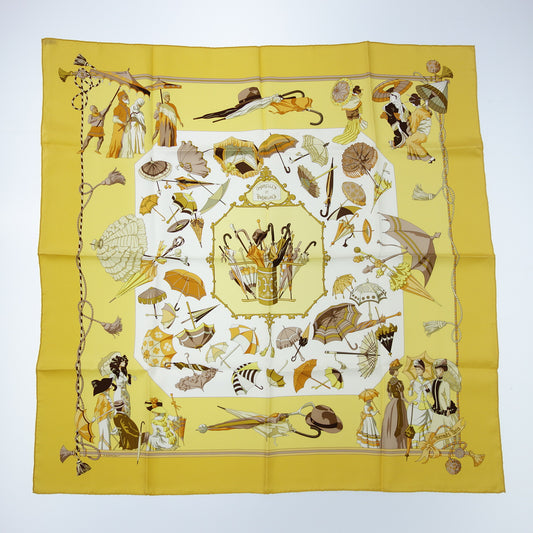 Hermes Carre 90 Scarf OMBRELLES ET PARAPLUIES Parasol and Umbrella Women's Yellow HERMES [AFI20] [Used] 