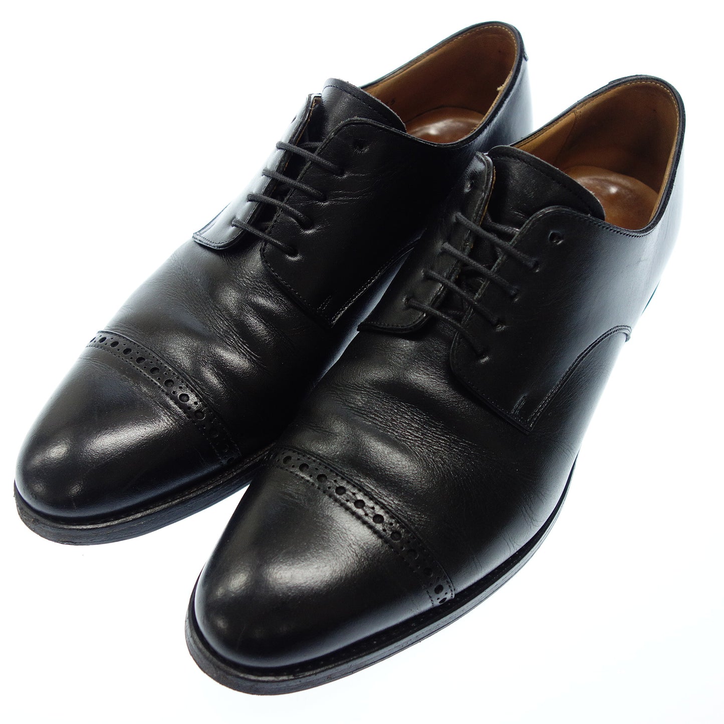 Used ◆Miyagi Kogyo Dover Punched Cap Shoes Black Men's 25 Black DOVER [AFC12] 