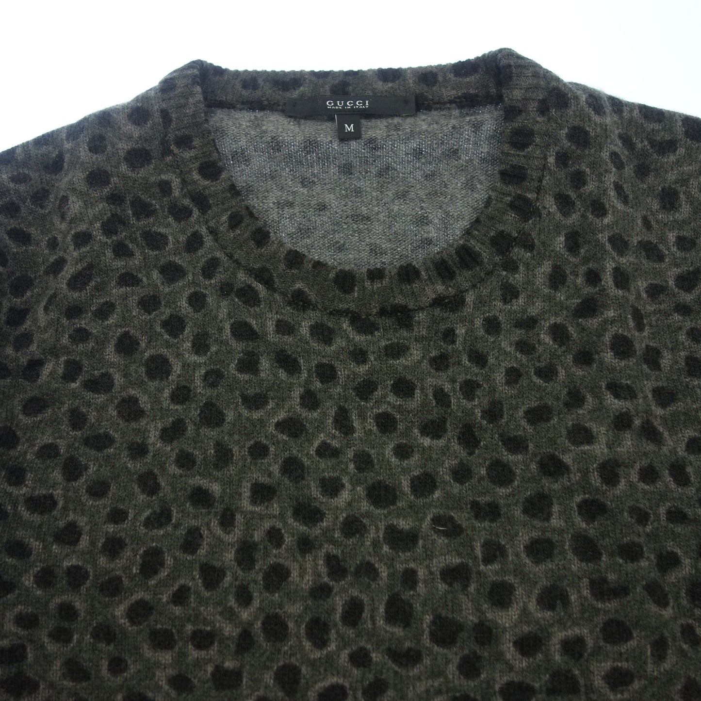 Gucci knit sweater cashmere blend all over pattern 356076 Men's gray M GUCCI [AFB16] [Used] 