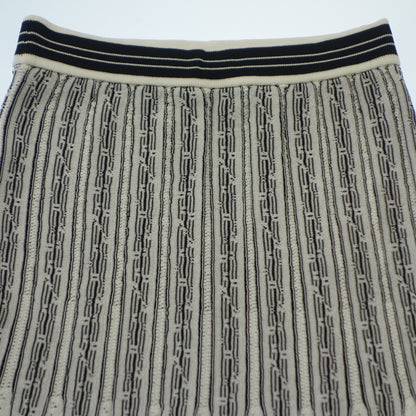 Mame Kurogouchi Long Skirt Knit All Over Pattern Women's White Black 2 Mame Kurogouchi [AFB21] [Used] 