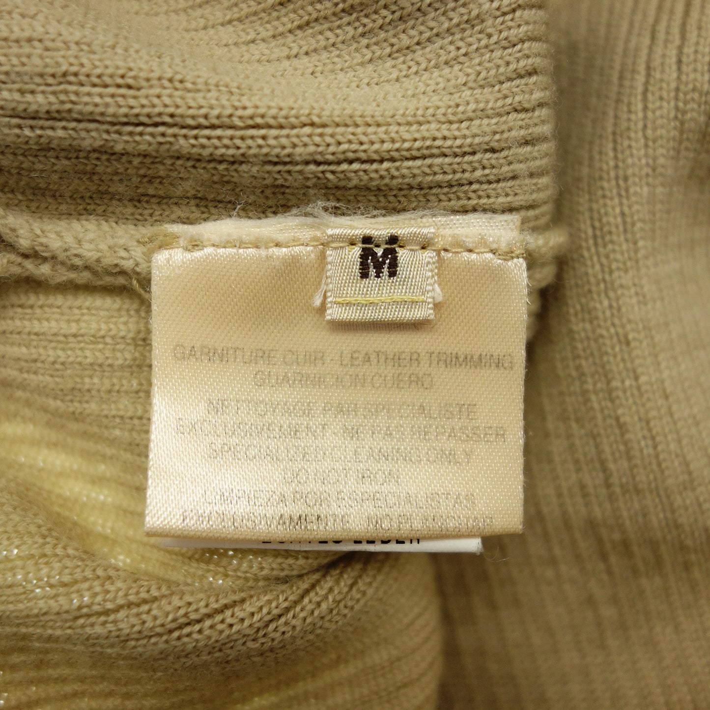 Hermes knit sweater V-neck M beige HERMES [AFB23] [Used] 