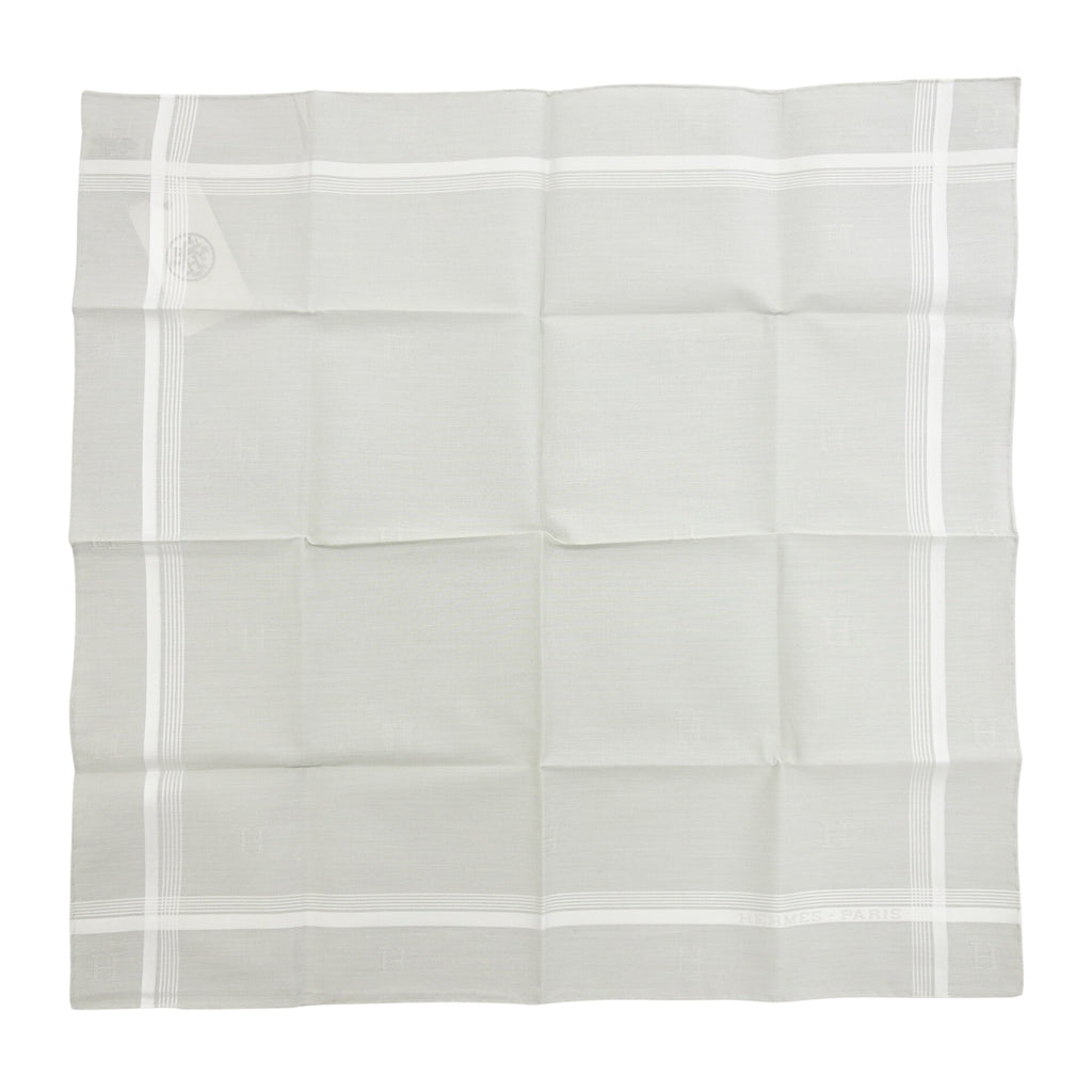 Unused ◆Hermes handkerchief 100% cotton Gray with box HERMES [AFI22] 