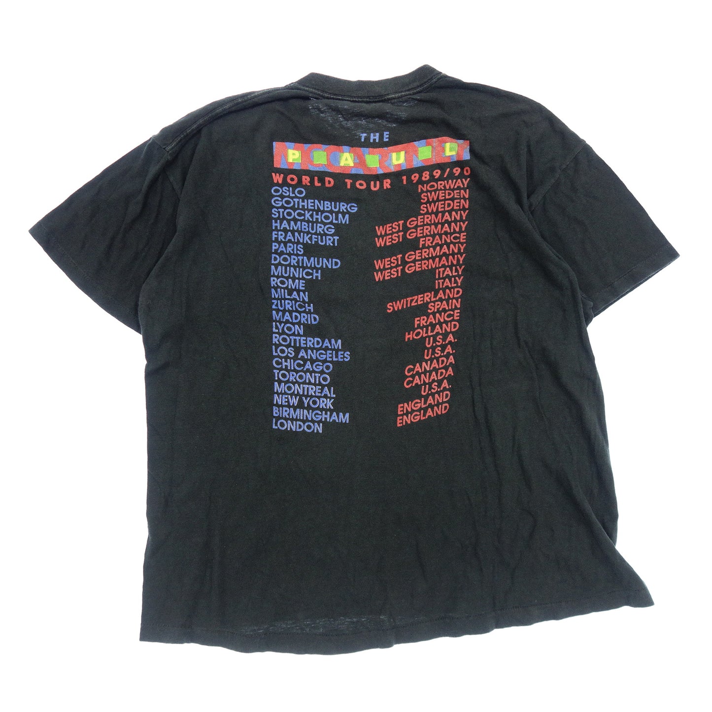 Used ◆ Vintage T-shirt Paul McCartney 89-90 WORLD TOUR Tour Rock T-shirt Made in USA 80's Men's Gray Size XL PAUL MCCARTNEY [AFB51] 