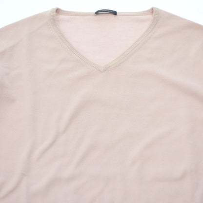 Cruciani V-neck sweater 100% cotton men's 48 pink Cruciani [AFB38] [Used] 