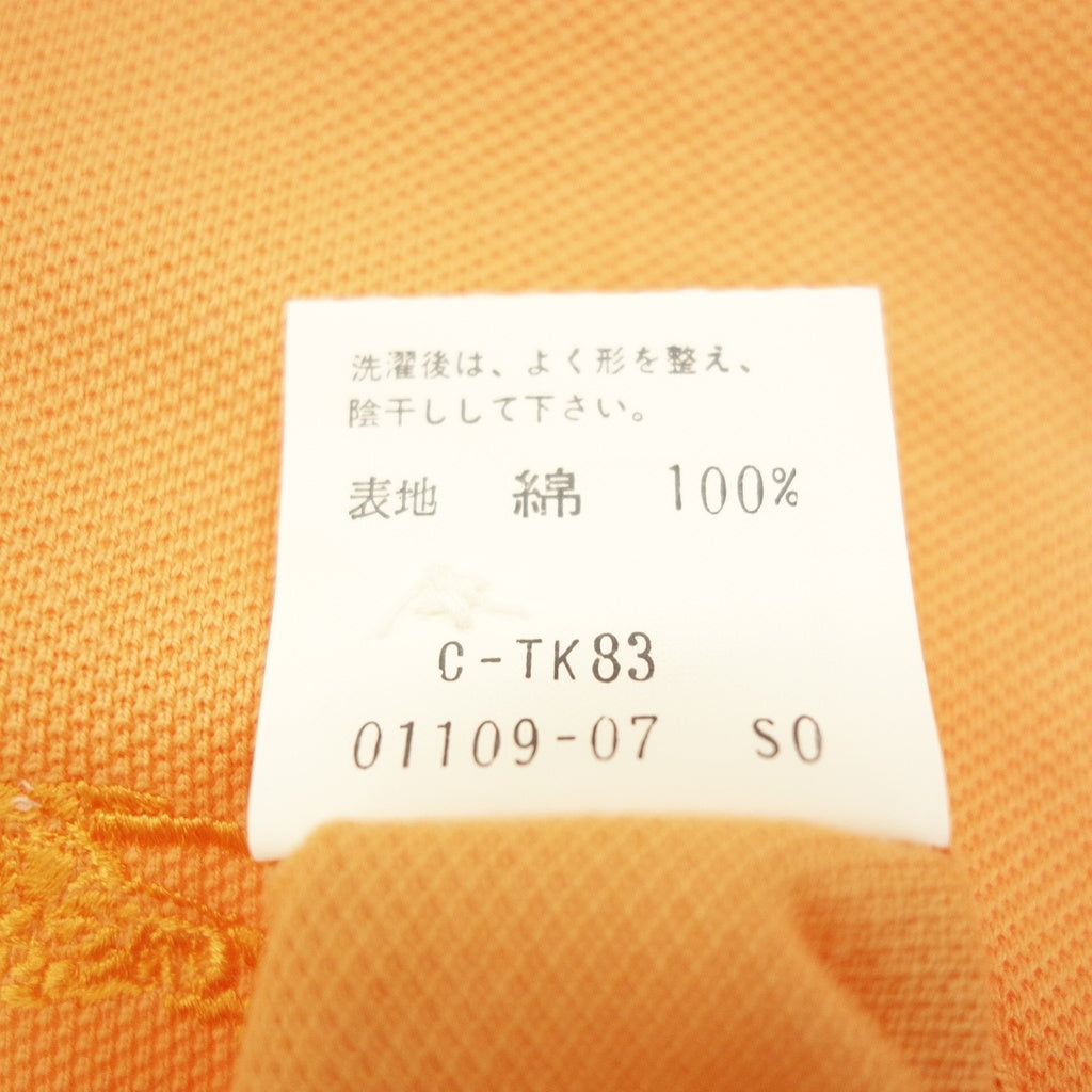 Good Condition◆Burberrys Polo Shirt Cotton Rib Design Men's Orange Size M Burberrys [AFB51] 