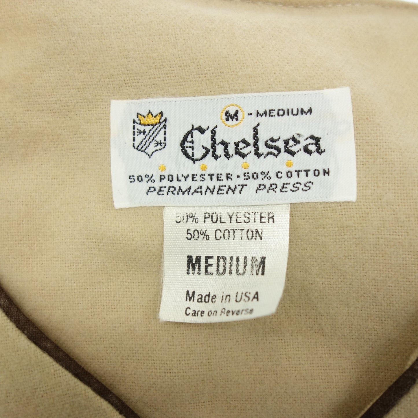 Good condition◆Chelsea cotton poly shirt men's brown M Chelsea [AFB11] 