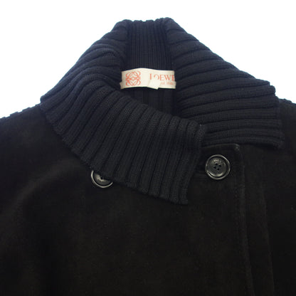 Used LOEWE leather jacket wool switching suede with belt ladies black size 40 LOEWE [AFG1] 