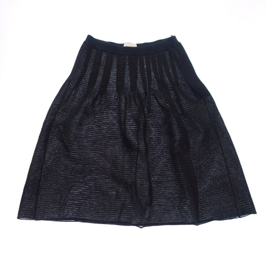 Good condition ◆Highline skirt pleated women's 38 black HYALINES [AFB6] 