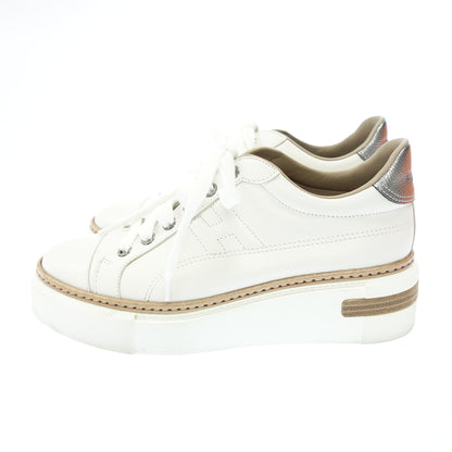 Hermes Leather Sneakers Polo Sneakers H Logo Women's White 35.5 HERMES [AFD8] [Used] 