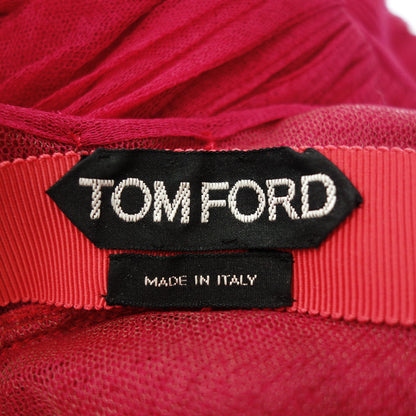 トムフォード シルク ドレス ワンピース バックオープン レディース 38 赤 TOMFORD【AFB35】【中古】