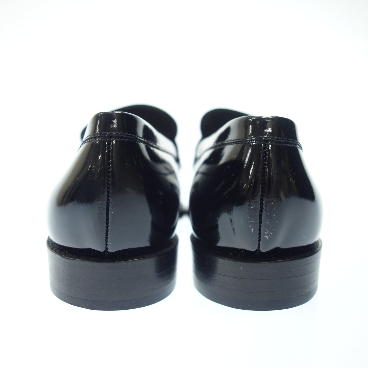 Good condition ◆ Gucci leather loafers patent leather silver metal fittings ladies 35h black GUCCI [AFD4] 