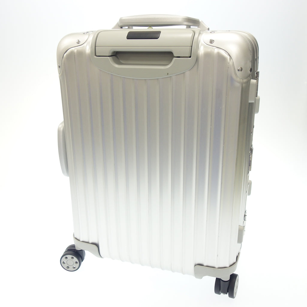 美品◆リモワ スーツケース キャビン トパーズ アルミ 32L 4輪 シルバー系 RIMOWA