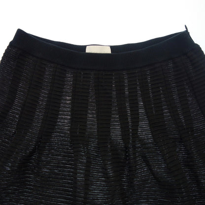 Good condition ◆Highline skirt pleated women's 38 black HYALINES [AFB6] 