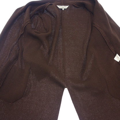 Good Condition◆Christian Dior Sports Long Jacket Knit Cashmere Blend Ladies Size M Brown Christian Dior SPORTS [AFB39] 