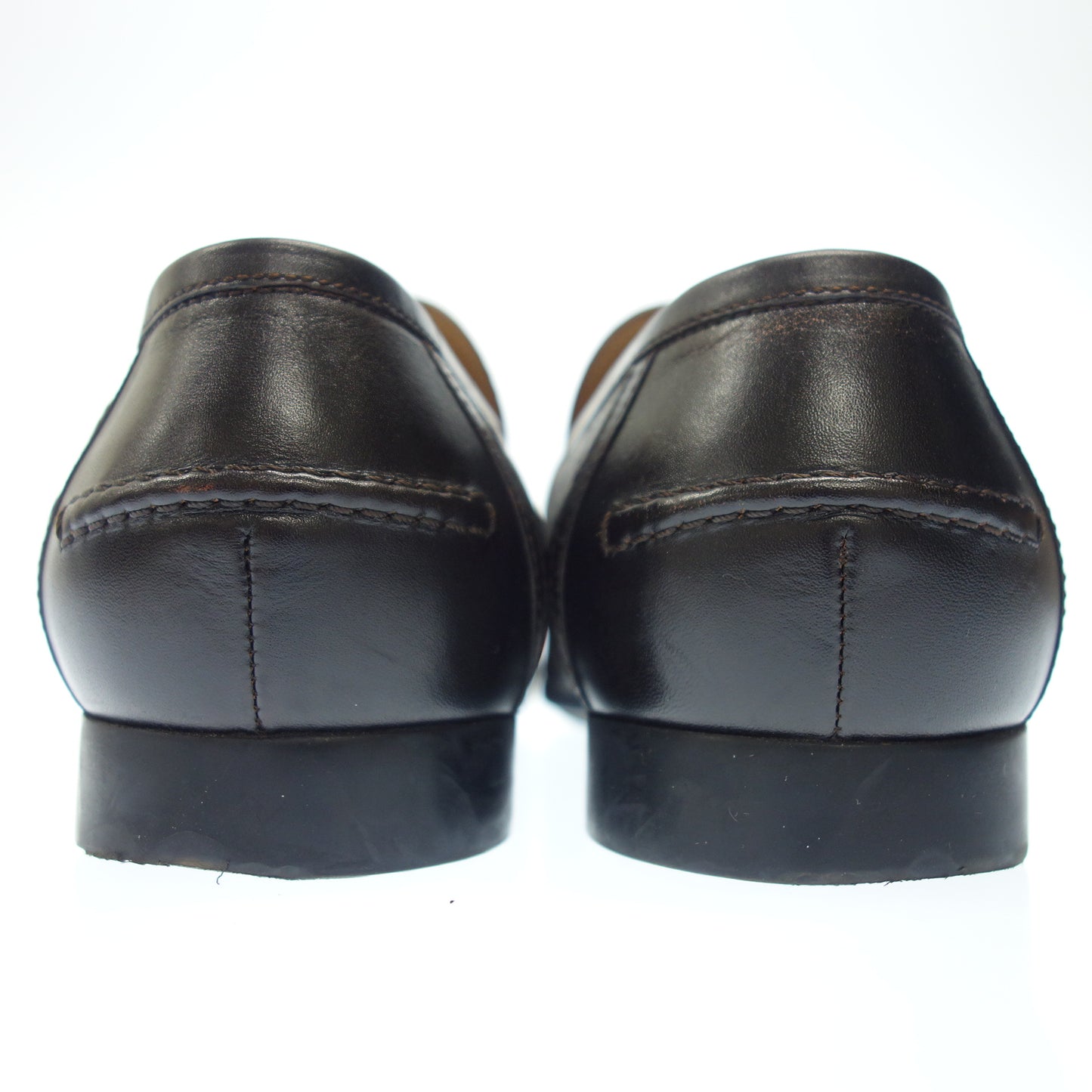 Good condition ◆ Gucci Leather Loafer Diamante Black Size 7 Men's GUCCI DIAMANTE [AFD8] 