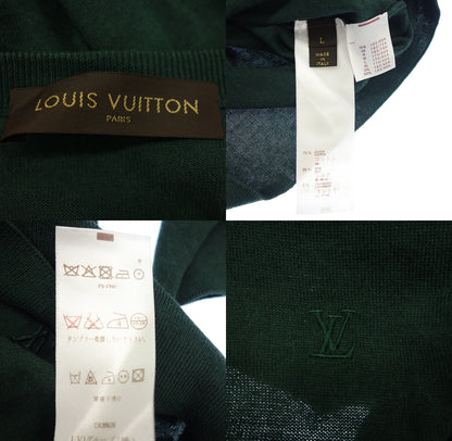 Used ◆Louis Vuitton Knit Sweater LV Embroidery Men's Green Size L LOUIS VUITTON [AFB45] 