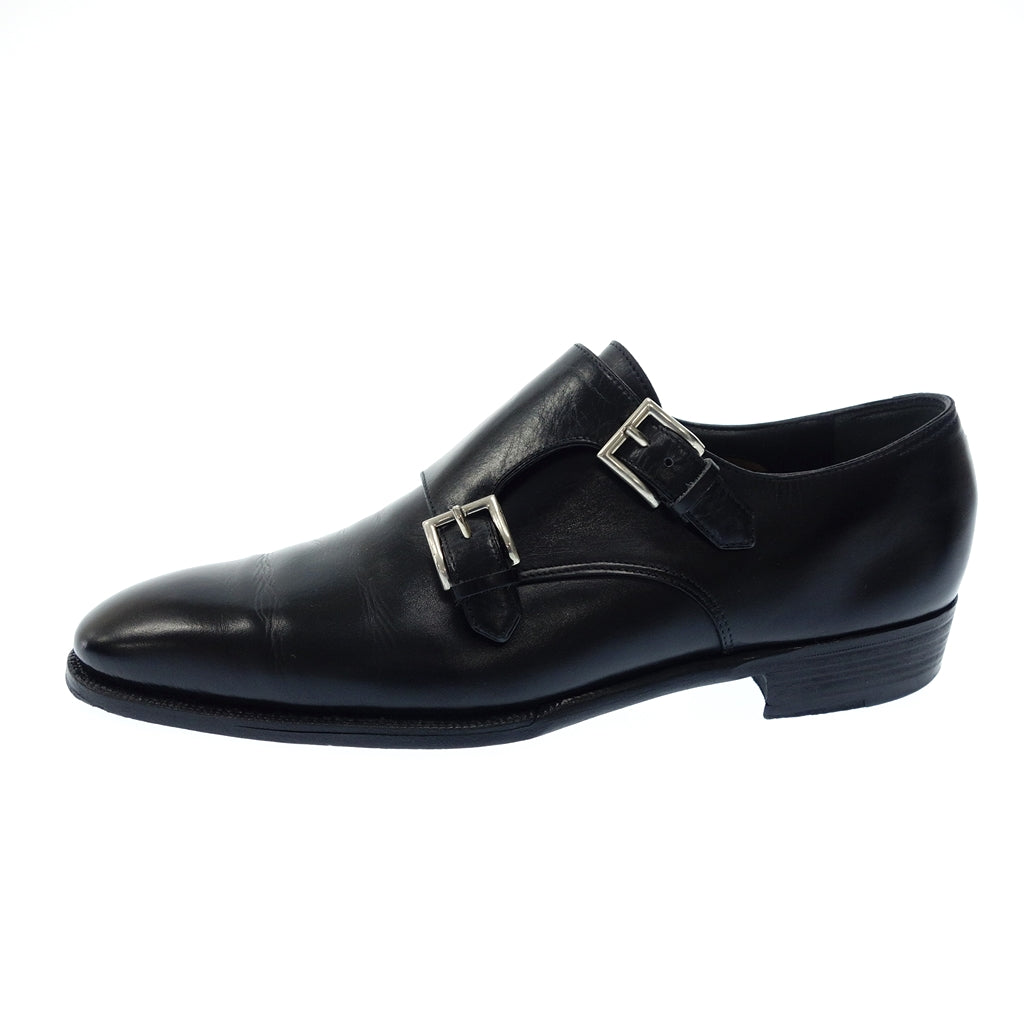 Good Condition◆Enzo Bonafe Double Monk Strap Leather Shoes Men's 6 Black Enzo Bonafe [LA] 