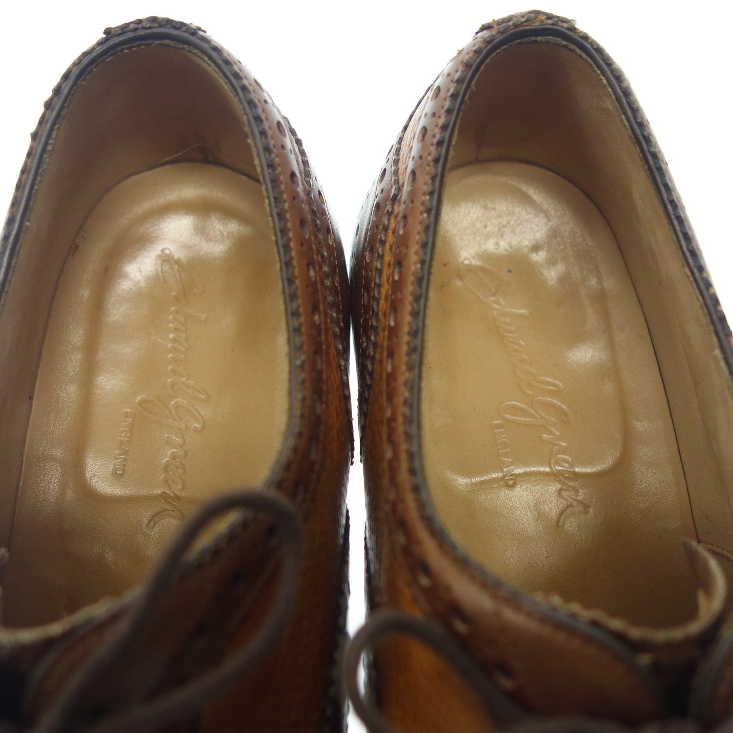 Good Condition◆Edward Green Leather Shoes Wing Tip Falkirk Brown Size 7.5 EDWARDGREEN FALKIRK 