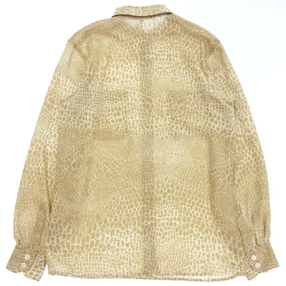 Very good condition◆CELINE long sleeve shirt giraffe pattern silk beige size 38 ladies CELINE [AFB6] 