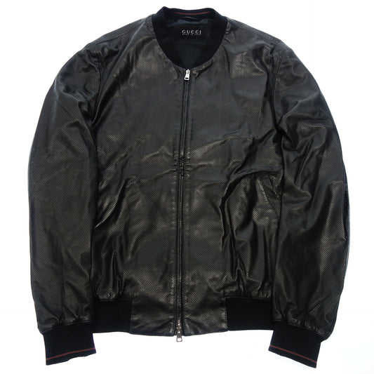 Used ◆ Gucci punching leather blouson men's black 46 GUCCI [AB13] 