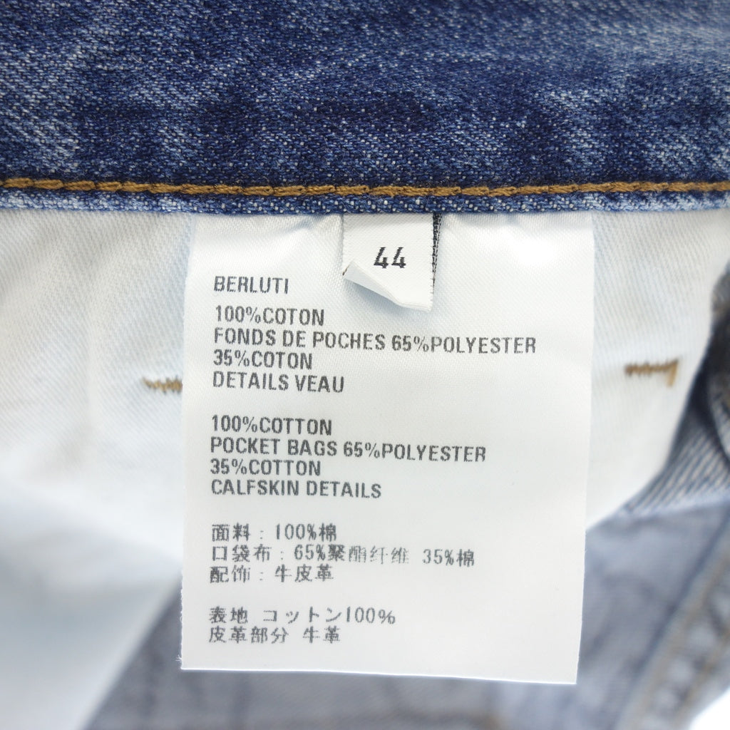 Very good condition ◆ Berluti denim pants lining calligraphy men's size 44 blue Berluti [AFB48] 