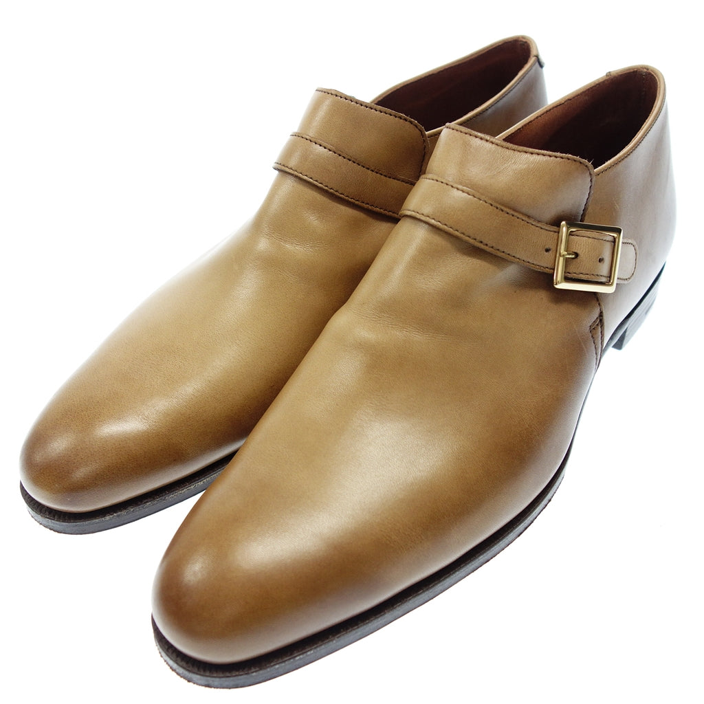 状况良好◆Crockett &amp; Jones 皮鞋单僧侣 PULLMAN 手工等级 5895 米色男式 7D 码 CROCKETT&amp;JONES [LA] 