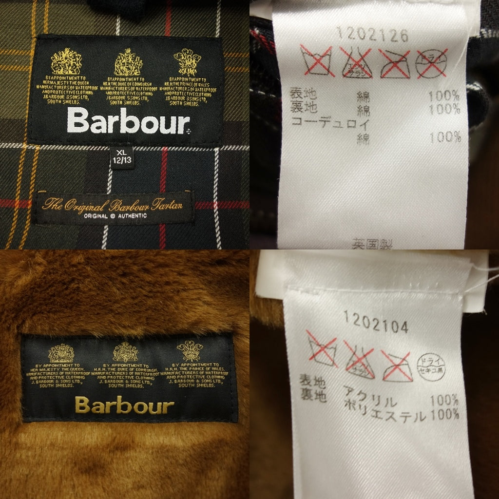 美品◆バブアー ジャケット ビデイル ボーイズ 純正ライナー付 メンズ XL カーキ Barbour【AFA6】