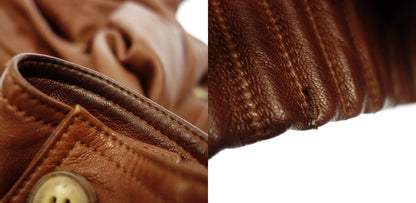 Used ◆LOEWE Leather Jacket Zip Up Anagram Full Lining Pattern 50 Men's Brown LOEWE [AFG1] 