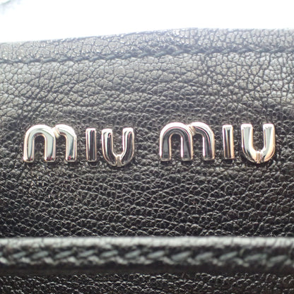 状况良好 ◆ Miu Miu 手提包 Madras R1129C 黑色 x 银色 MIUMIU [AFE12] 
