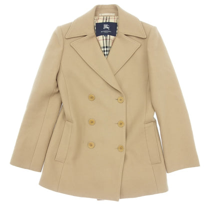 状况良好 ◆ Burberry London Peacoat 格纹衬里羊毛女式米色 38 码 BURBERRY LONDON [AFB34] 