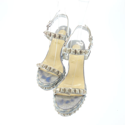 Used ◆ Christian Louboutin Platform Sandals Studded Women's Size 35 Blue Christian Louboutin [AFC54] 