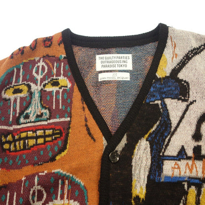 跟新品一样◆WACKO MARIA Jean-Michel Basquiat 开衫马海毛混纺男士多色尺码 M 22AW 全身图案 WACKO MARIA Jean-Michel Basquiat [AFB15] 