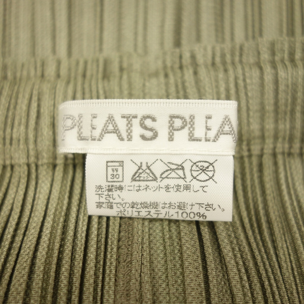 極美品◆プリーツプリーズ ロングスカート レディース カーキ サイズ2 PP31-JG505 PLEATS PLEASE【AFB29】