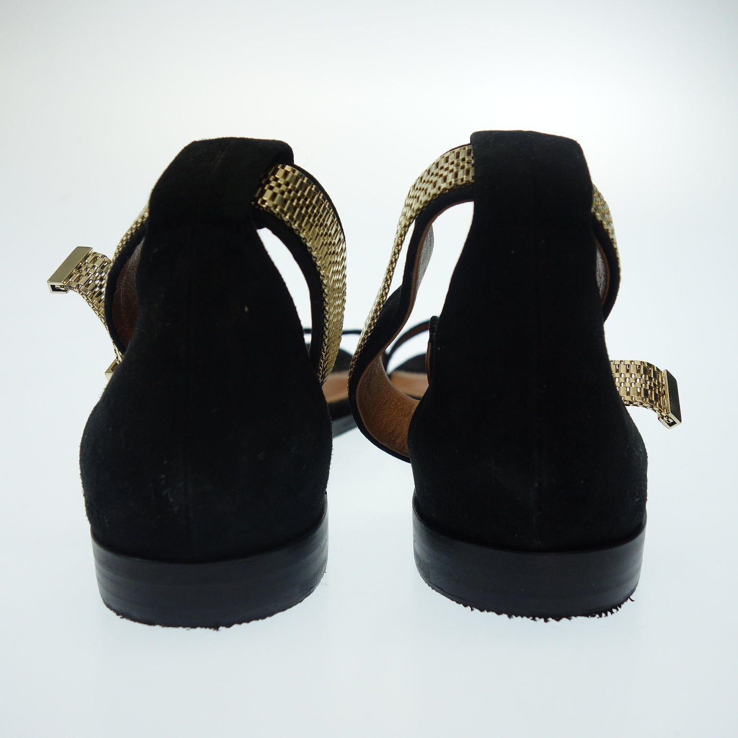 Good Condition ◆ Givenchy Suede Strap Sandals Pumps Belt Design Women's Black GIVENCHY [AFC19] 