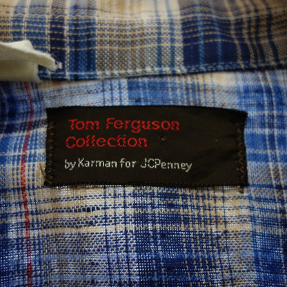 中古◆ジェーシーペニー ウエスタンシャツ Tom Ferguson Collection メンズ 青系 J.C.Penney【AFB5】