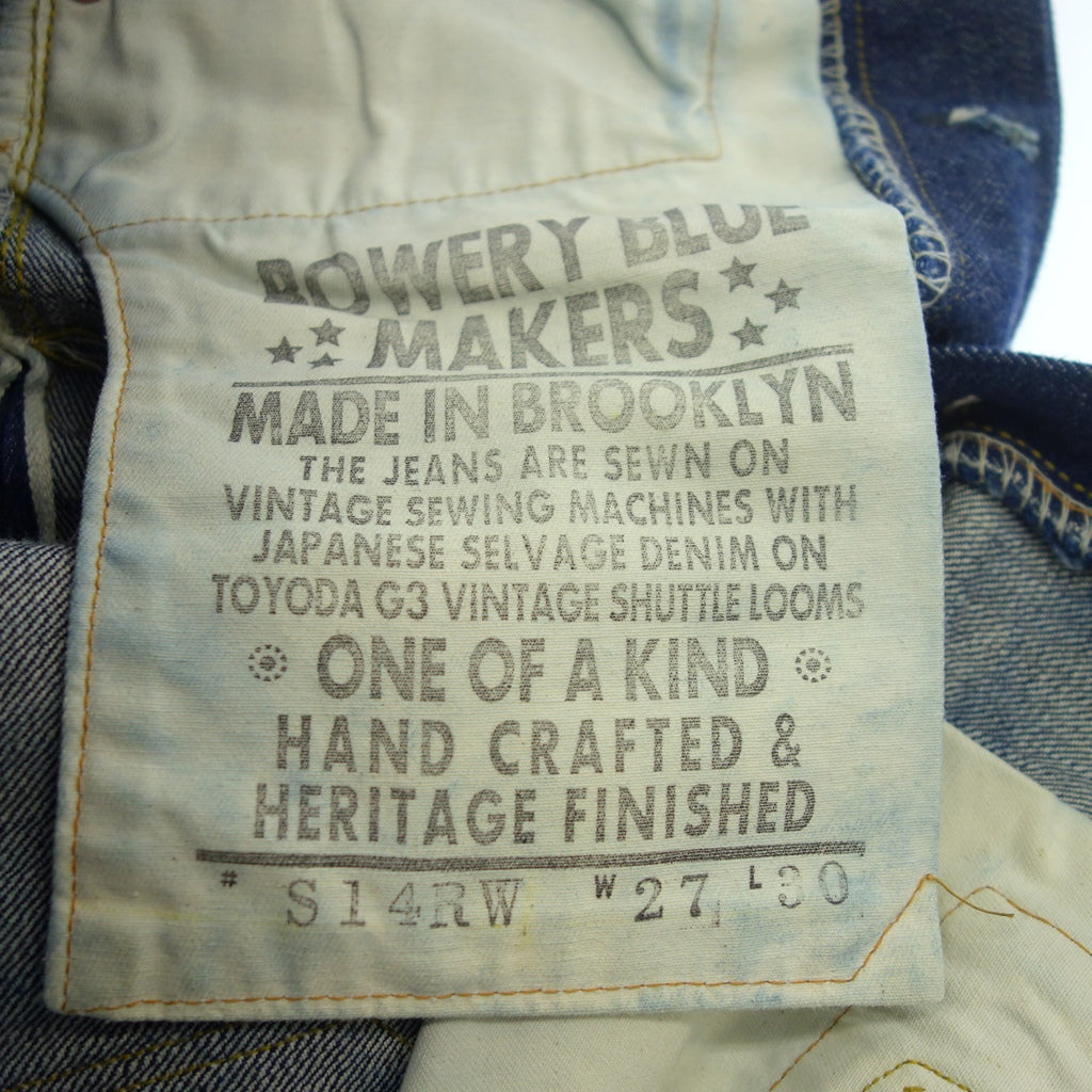 状况良好 ◆ Bowery Blue Makers 牛仔布男式 27 海军蓝 BOWERY BLUE MAKERS [AFB25] 