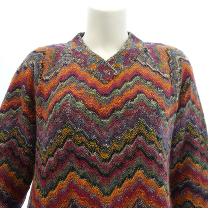Good condition ◆ Missoni knit long dress all over pattern long sleeve mohair blend ladies 44 multicolor MISSONI [AFB39] 