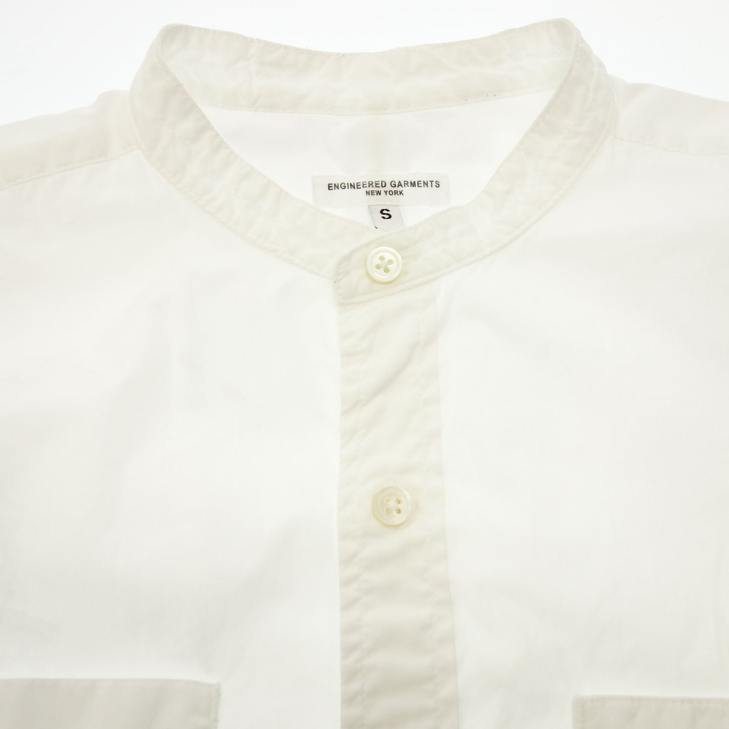 Used ◆ Engineered Garments Shirt Band Collar Men's White S ENGINEERED GARMENTS [AFB29] 