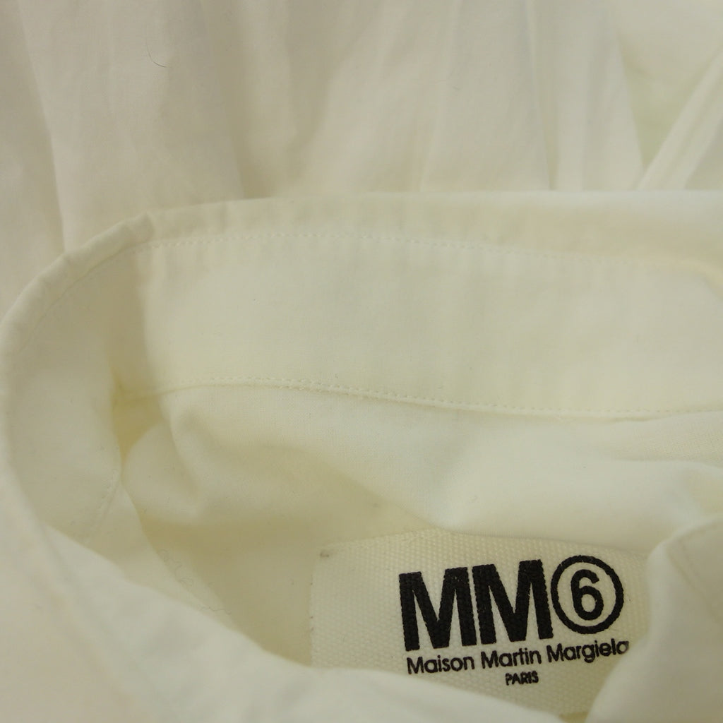 品相良好 ◆ M M 六衬衫连衣裙 银色纽扣 女式 白色 38 MM6 [AFB22] 
