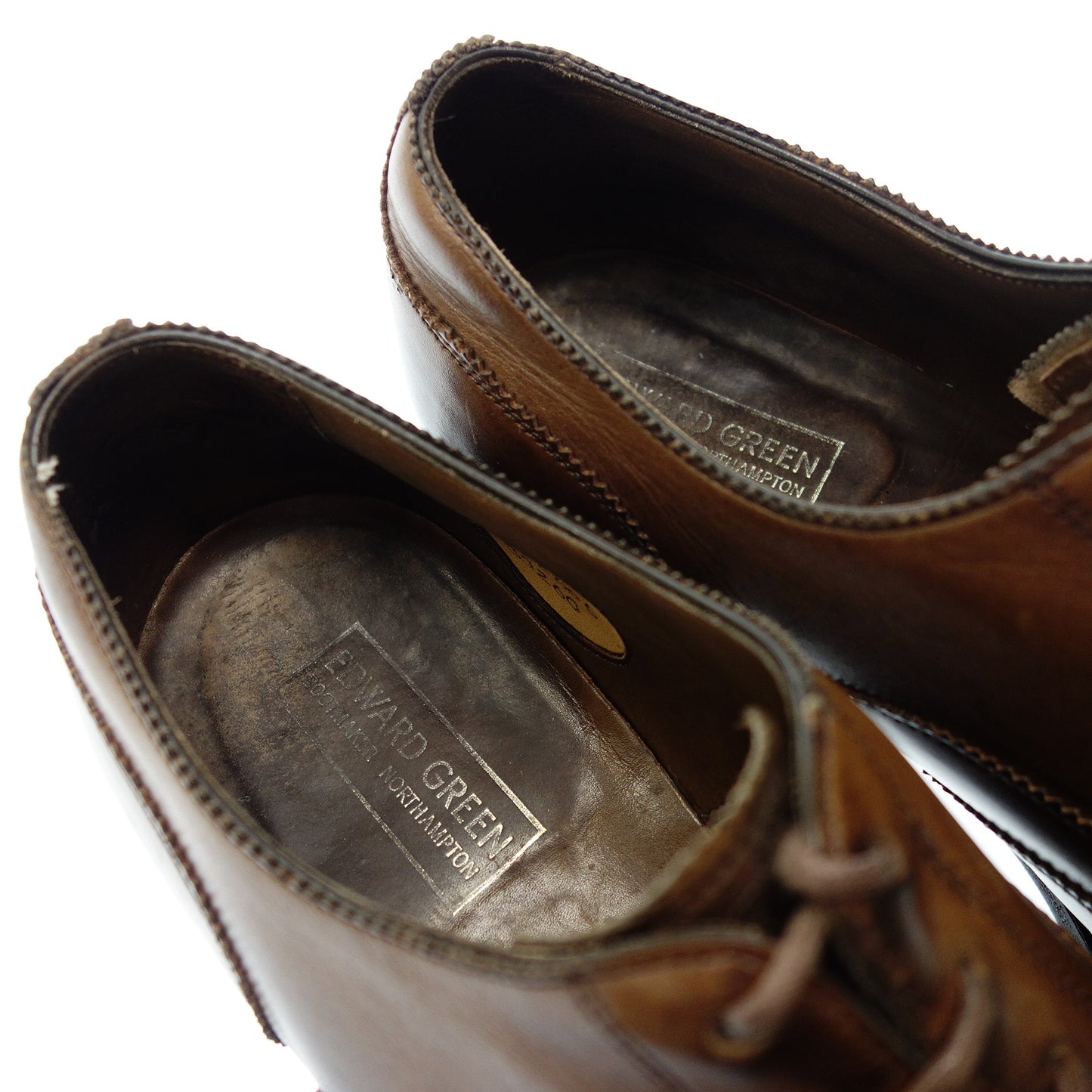 Good Condition◆Edward Green Leather Shoes Old Logo Bureau Men's 7.5 Brown EDWARD GREEN [AFC21] 