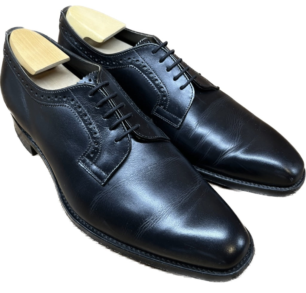 美品◆チーニー プレーントゥシューズ ブローギング ブラック UK7.5 CHEANEY