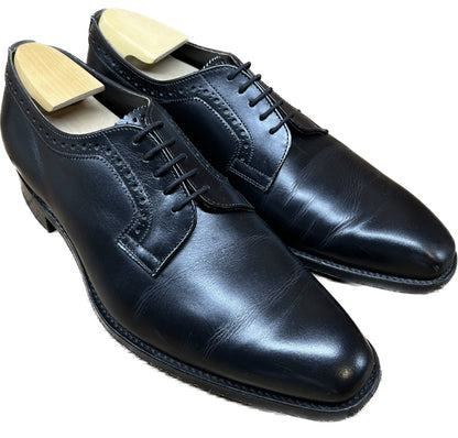 美品◆チーニー プレーントゥシューズ ブローギング ブラック UK7.5 CHEANEY