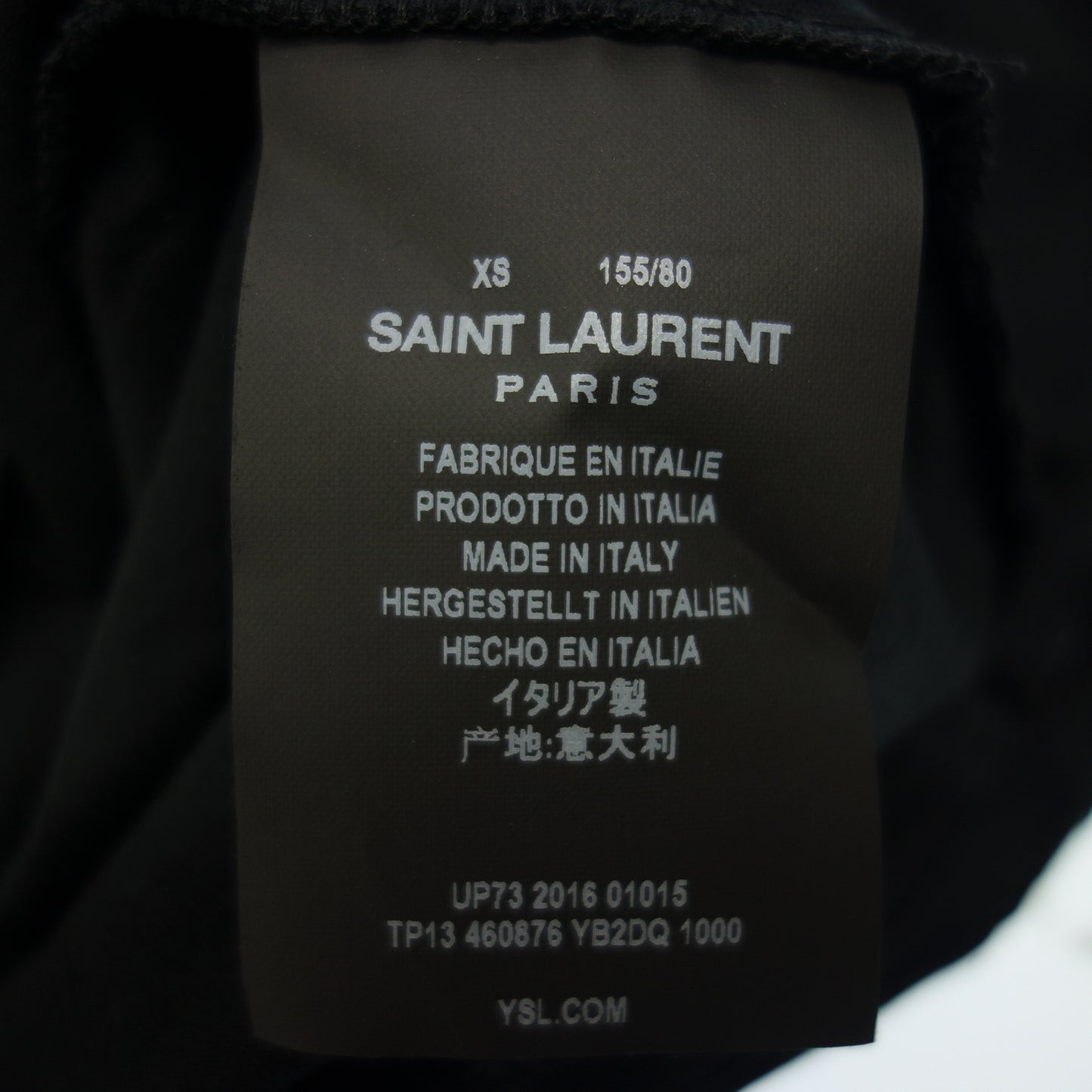 極美品◆サンローラン Tシャツ ロゴプリント 16SS 460876 レディース 黒 XS SAINT LAURENT【AFB30】