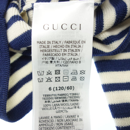 Gucci sweater border ladies navy white size 6 GUCCI [AFB17] [Used] 