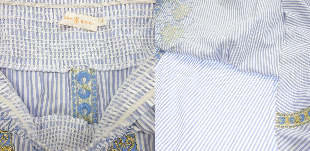 中古◆トリーバーチ ロングスカート 刺繍 レディース ブルー系 サイズS TORY BURCH【AFB42】