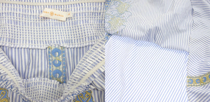 中古◆トリーバーチ ロングスカート 刺繍 レディース ブルー系 サイズS TORY BURCH【AFB42】