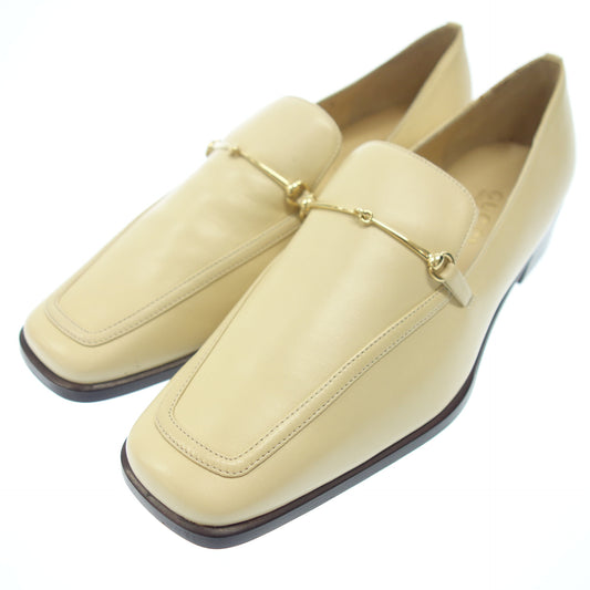 Good condition ◆ Gucci leather loafers enamel beige gold hardware size 37.5 ladies GUCCI [AFD8] 