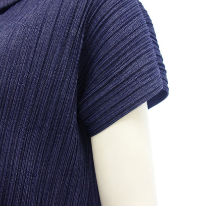 Very good condition ◆ Pleats Please High Neck Tops Cut and Sew Women's Navy Size 3 PP73-JK601 PLEATS PLEASE [AFB25] 