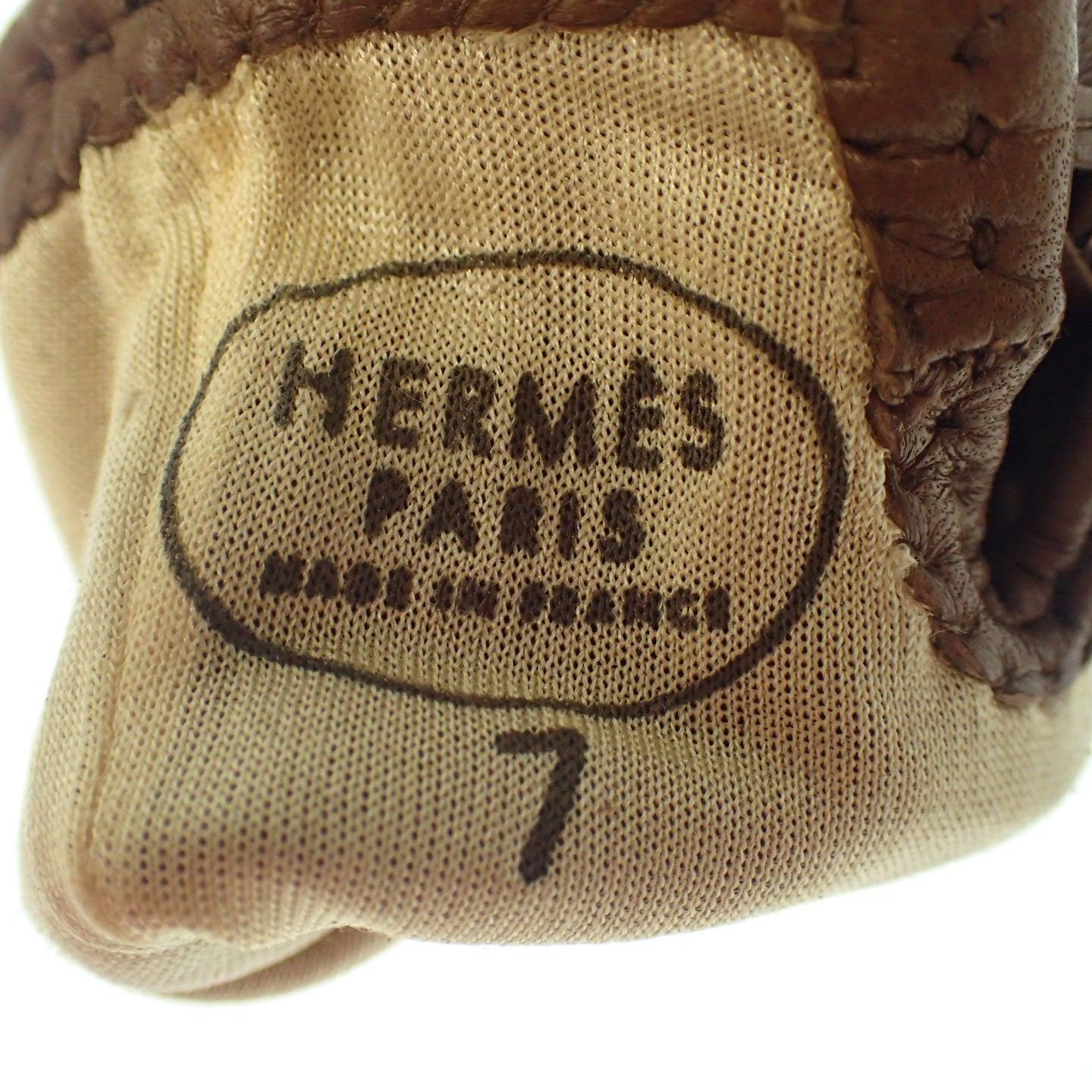 Good condition◆Hermes gloves leather gloves gold hardware brown with box HERMES [AFI18] 