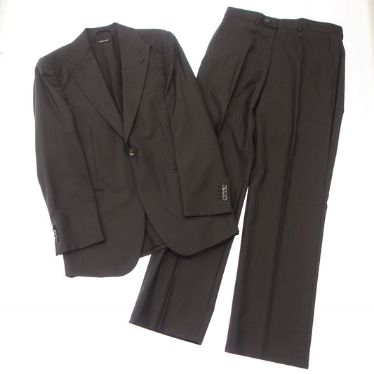 Good Condition ◆ Giorgio Armani Suit Setup Striped Black Size 46 Men's GIORGIO ARMANI [AFA21] 